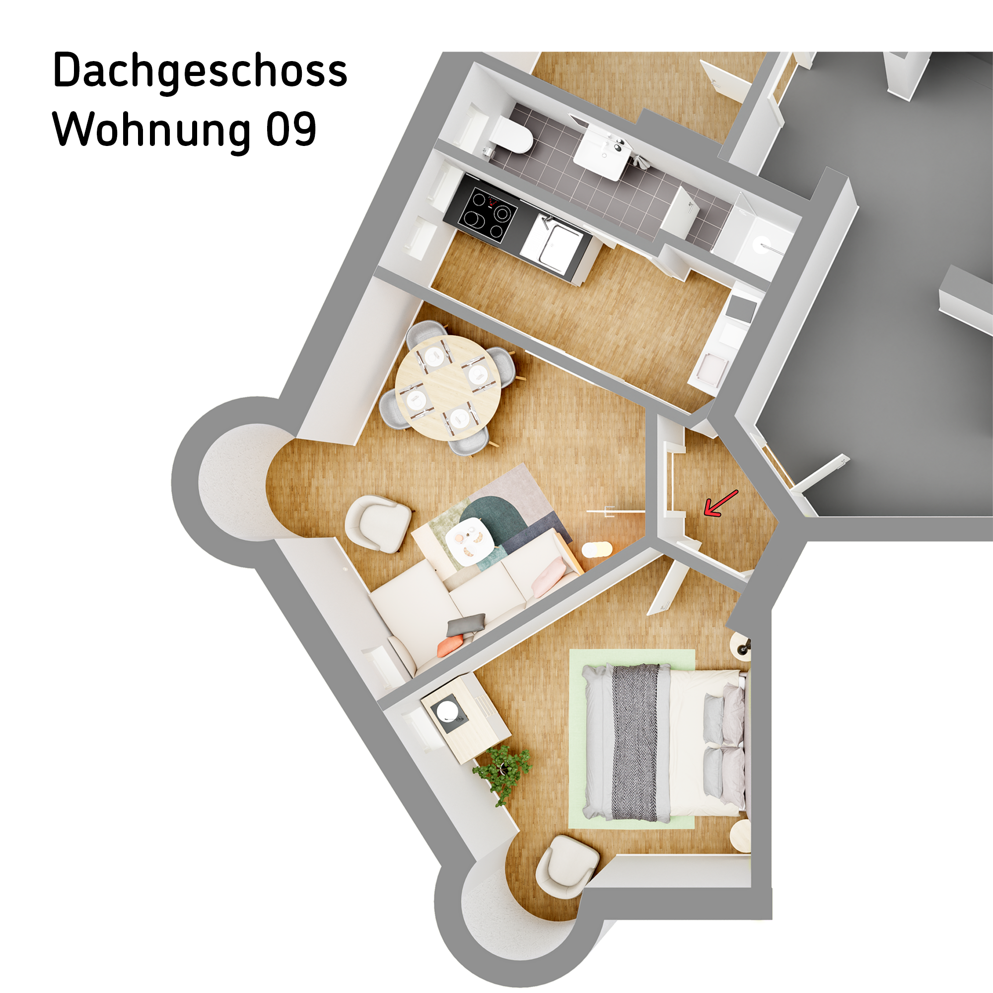 Grundriss - Lage! Lage! Lage!: Stilvolle Dachgeschosswohnung in Pempelfort!