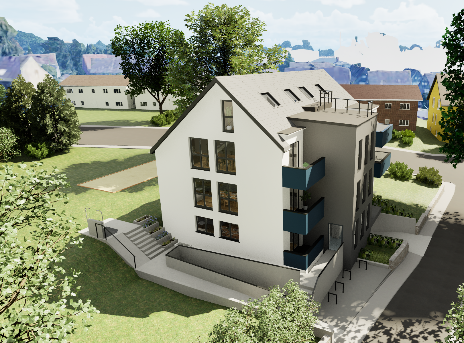 Ansicht Nordwest - Barrierefreie Neubau- 2- Zimmer Wohnung in Witten-Heven zu vermietenn