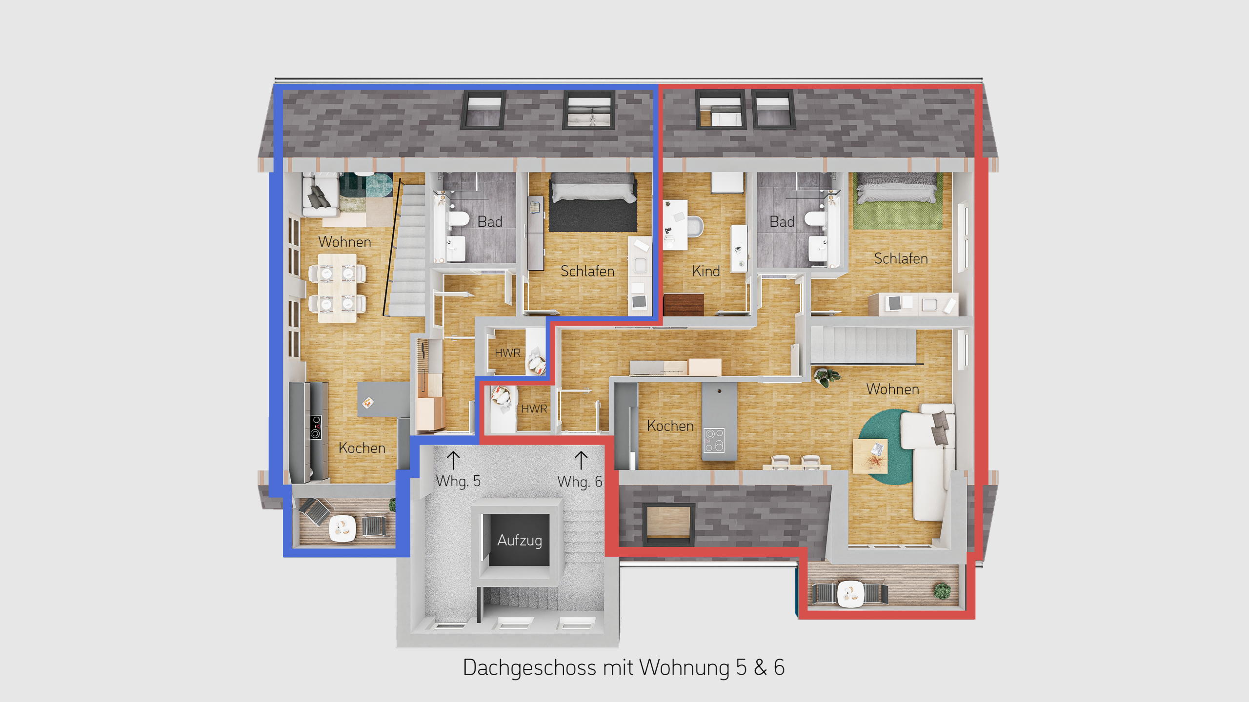Dachgeschoss Whg. 5 u. Whg. 6 - Erstklassiges MFH mit attraktiven Vorteilen für Kapitalanleger!