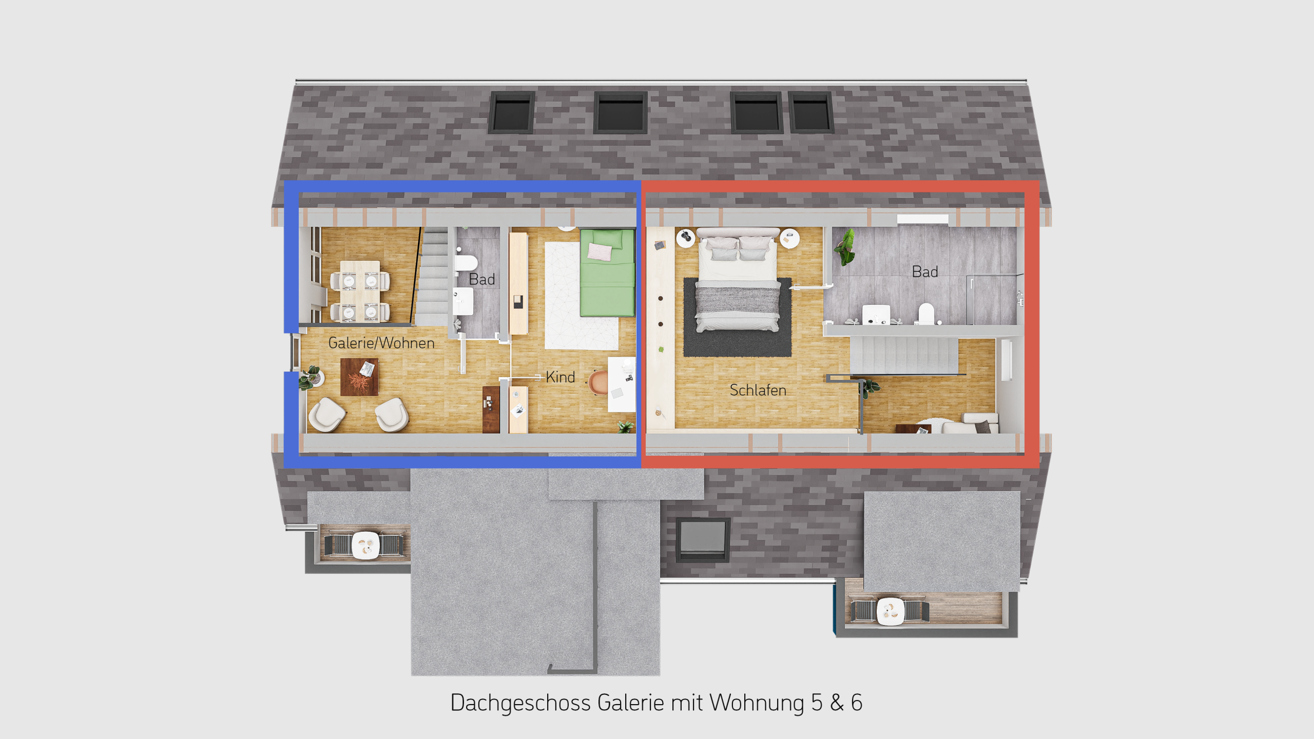 Dachgeschoss Galerie Whg.5 u. Whg. 6 - Erstklassiges MFH mit attraktiven Vorteilen für Kapitalanleger!