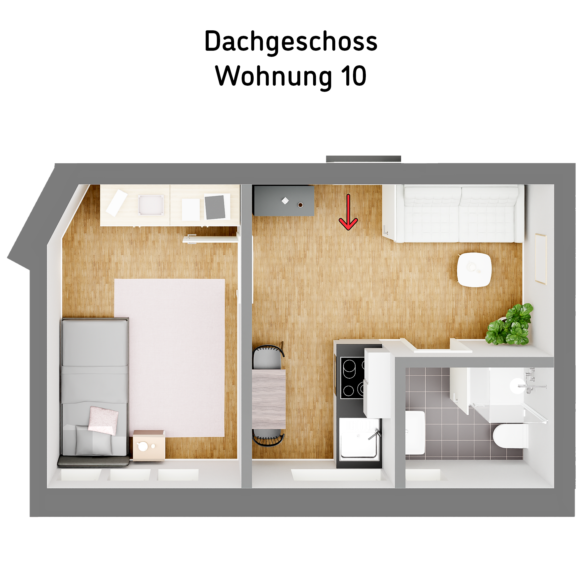 Grundriss - Attraktives Dachgeschoss-Apartment über den Dächern von Pempelfort!